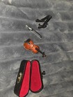 Wooden Musical Instrument Collection Mini Violin With Stand Case Small Tiny