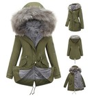 Women s Hooded Parka Coat Faux Fur Trim Fleece Lined Padded Winter Jacket S-5xl