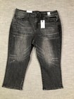 New  Judy Blue Jeans Womens 20w Gray Distressed Skinny Fit Capri High Waist