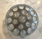 19 Hole 4    Vintage Clear Glass Flower Frog  Floral Arrangement Stem Holder