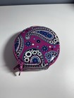 Vera Bradley Paisley Round Makeup Cosmetic Bag Preowned