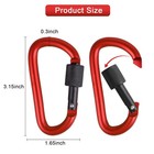 10 Pack Carabiner  3 Inch Aluminum D-ring Locking Carabiner Clip  Snap Hook S   