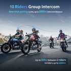 4x Motorcycle Bluetooth Headset Helmet Intercom 10 Riders Communication M1-s Pro