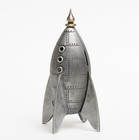 Scott Nelles Cast Bronze   Aluminum Mars Rocket Ship Coin Bank Americana Art 
