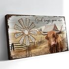 Farmhouse Highland Cow Wall Art Large Rustic Country 16l  X 32w  Highland Cow 3