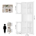 69  Tall Corner Storage Cabinet  5-tier Corner Hutch With Glass Doors white