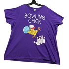 Bowling Chick Purple Graphic Tee Shirt Women s 3xl Ring Spun Cotton Funny Gift