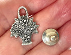 Vintage 1982 Avon Flower Basket Pin Marcasites 1  Lapel Pin Collar Pin