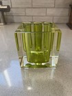 Vintage Mid Century Green Lucite Acrylic Desk Organizer Make-up Holder