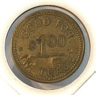 1870s-1900   s W n  P m  Butts Token Good For  1 In Trade Round Brass In 2x2 Flip