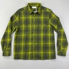 Icebreaker Dawnder Shirt Mens Medium Green Plaid Merino Wool Flannel Long Sleeve