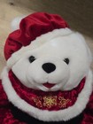 Dan Dee 2000 Snowflake Teddy Bear Christmas Plush White Bear Holiday Outfit
