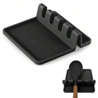 1 Pc Silicone Utensil Rest With Drip Pad - Heat Resistant For Multiple Tools