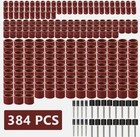384 Pieces Sanding Drum Kit Sander Sleeves With Mandrels For Dremel Rotary Tool