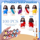 Bememo 100 Pcs Jesus Toys Little March For Figurine Lively Colors 
