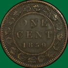 1859 8 Canada Large Cent Queen Victoria Wide 9 8 Overdate Very Fine Vf Coin