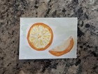 Aceo Original Mixed Media Painting Art Card Tangerine