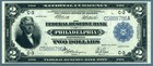 1918  2 Federal Reserve Bank Note Fr-756 Philadelphia Pmg Ef 45 The Battleship