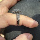 Black Moissanite Engagement wedding Ring Set Gra Certified 0 5ct Brilliant Cut