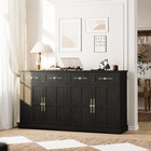63  4 Doors Buffet Cabinet Sideboard Storage Kitchen Table Shelf Drawer Tv Stand