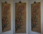 Very Fine Korean Joseon Dynasty Minhwa Folk Shinshindo 3 Pink Orange Flowers