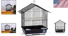 Durable Black Bird Cage For Small Birds - Includes Accessories   Carry Handle
