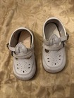 Vintage Baby Kids Size 5 Shoes White Leather Double Buckle Rubber Soles
