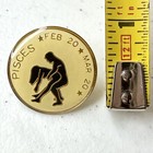 Vintage Naughty Pisces Hat Pin Lapel Pin Zodiac Sign Birthday Celestial Sign Hat
