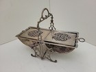 Vintage Antique Victorian Silver Plated Biscuit Box Folding Serving Piece