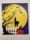Vintage Halloween Black Cat Ellen Houghton Sunrise Greeting Card Interart Usa