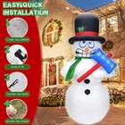 New 6ft Christmas Shivering Snowman Inflatable With Led Lights Outdoor Decor