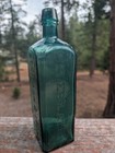 Antique Rare Colored Lediards Celebrated Stomach Bitters  Emerald Green 