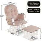 Glider And Ottoman Cushion Set Wood Baby Nursery Rocking Chair Pink
