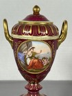 Antique Royal Vienna Urn C1800 C  Herr Painted Enamel Gilt Porcelain Lidded