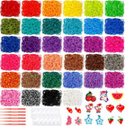 17160  Loom Rubber Bands Refill Kit In 34 Color With 600 Clips 6 Hooks 1 Inst   