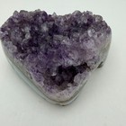Amethyst Heart Geode Cluster   4    Polished Agate Base Quartz Crystal Display