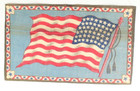 Antique Tobacco Cigar 48 Star Felt American Flag  8 5  X 5  