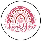 Thank You Rainbow Heart Valentine Day Envelope Seals Labels Stickers Party Favor