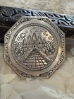 Vintage Cambodian Silver  plate   Compact Mirrored Featuring Angkor Wat
