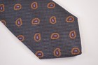 Hickey Freeman Nwt Boys Neck Tie Black W  Orange Blue Plaisley 100  Silk