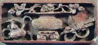 Vintage antique Chinese Wood Carved Wall Hanging Panel 9 5  X 5 