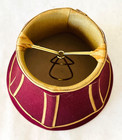 Small Lamp Shade Bell Shape Burgundy   Gold Silk-like Fabric New 4  Tall