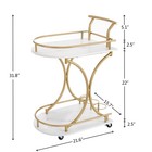 2 Tier 360   Rolling Drinks Wine Bar Serving Cart Small Trolley Wine Glass Holder