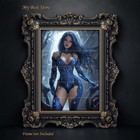 Cyberpunk Warrior Art Print  Sexy Woman Fantasy Poster  Sci-fi Battle Decor D951