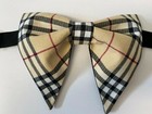 Custom Plaid Nova Check Bow Tie Vintage Style 70 s Butterfly Wedding Prom