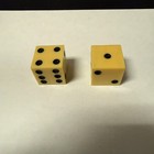 Vintage Cream Ivory 1  Dice Pair Matching 20g Weight Class Bakelite Catalin