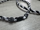  lot Of 2  Phiten Sports Twisted Rope Necklace Black   White 21  - New W o Box