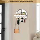 Key Holder For Wall Decorative With Shelf And Hooks  Mail Organizer White 