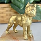 Vintage 2 3    French Bulldog Boston Terrier Gold-finish Cast Metal Figurine Male