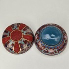 Vintage Chinese Cloisonne Cinnabar Trinket Box Tea Jar Vibrant Colors